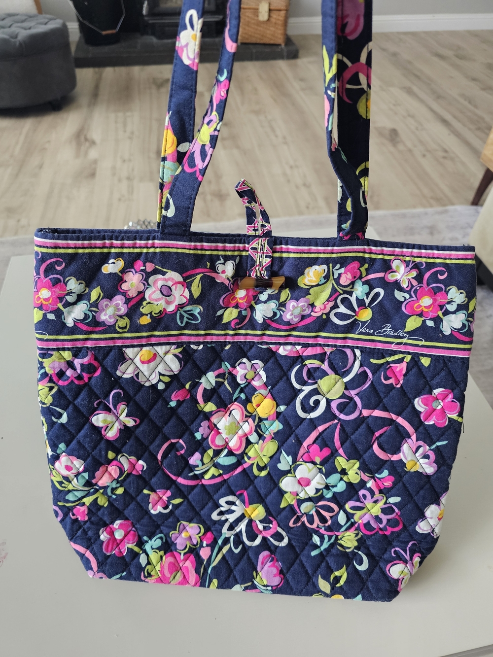 Vera Bradley Quilted Tote Bag In "Ribbons" Pattern